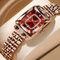 Women's Square Rhinestone Quartz Watch