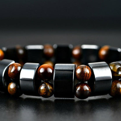 Men’s Elastic Tiger Eye Bead Bracelet
