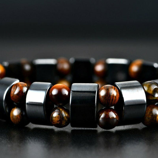 Men’s Elastic Tiger Eye Bead Bracelet
