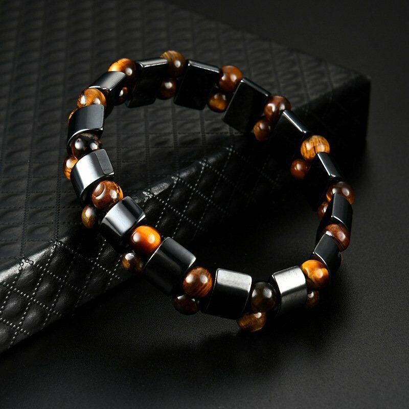Men’s Elastic Tiger Eye Bead Bracelet