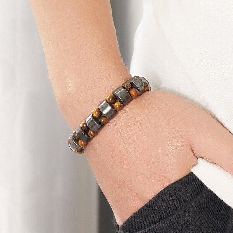Men’s Elastic Tiger Eye Bead Bracelet