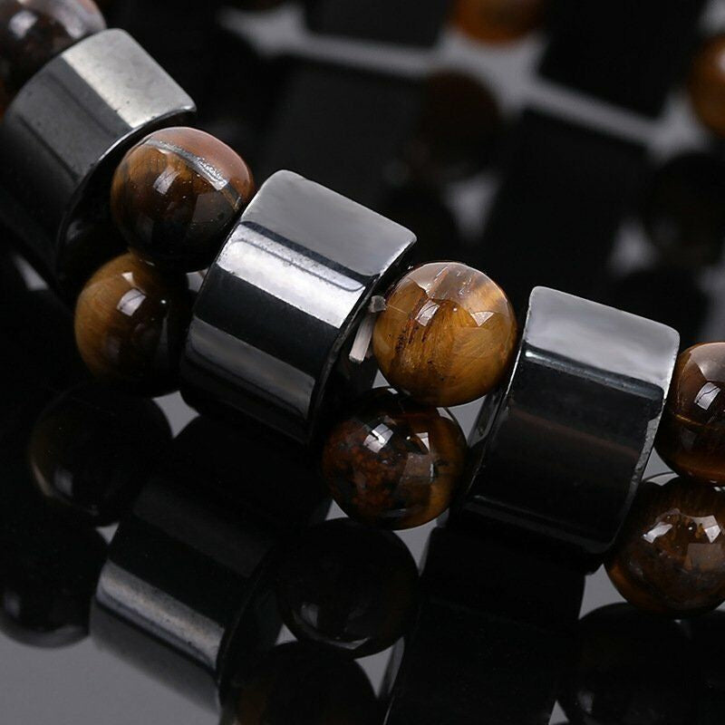 Men’s Elastic Tiger Eye Bead Bracelet