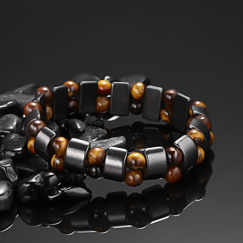 Men’s Elastic Tiger Eye Bead Bracelet
