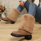 Women’s Fashion Mid-Calf Boots with Plush Cuff