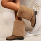 Women’s Fashion Mid-Calf Boots with Plush Cuff