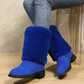 Women’s Fashion Mid-Calf Boots with Plush Cuff