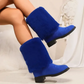 Women’s Fashion Mid-Calf Boots with Plush Cuff