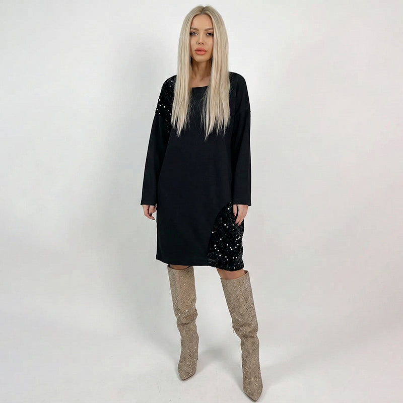 Women’s Stylish Long Sleeve Dress With Sequins