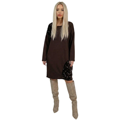 Women’s Stylish Long Sleeve Dress With Sequins