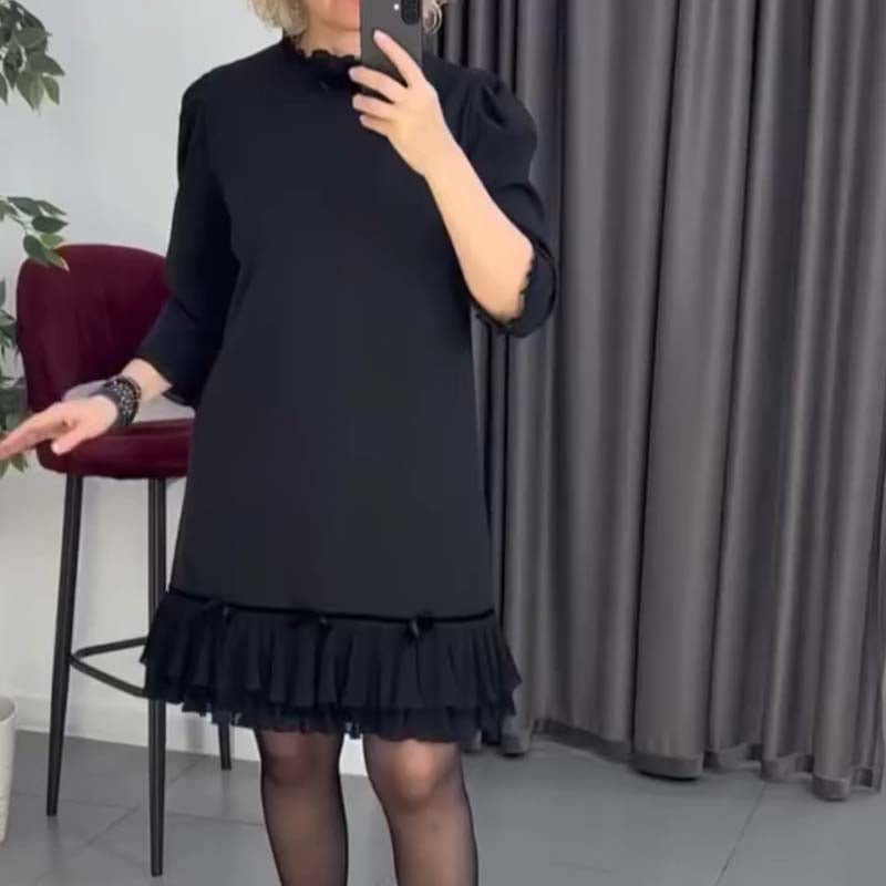 Women's Elegant Ruffle Trim Dress