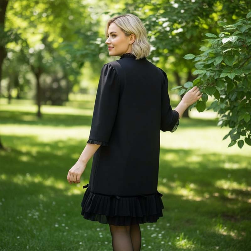 Women's Elegant Ruffle Trim Dress