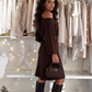 Women's Crewneck Loose-Fit Knit Midi Dress
