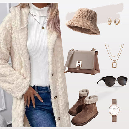 ⏳Limited-time offer: 49% off⏰Diamond-patterned women's warm hooded outerwear🎁