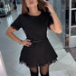 Women's Sparkle Dress with Lace Trim