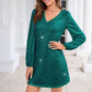 Women's Long Sleeve V-Neck Sequin Party Dress