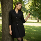 Women's Lapel Neck Pleated Blazer Dress