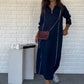 Women's Casual Half-Zip Pullover Maxi Dress