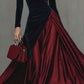 Women’s Elegant Satin Color-blocked Maxi Dress
