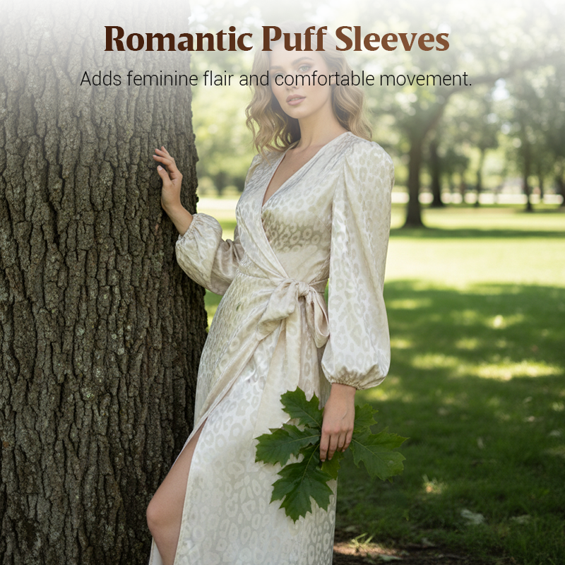 Women's Elegant Leopard Print Tie-Waist Dress