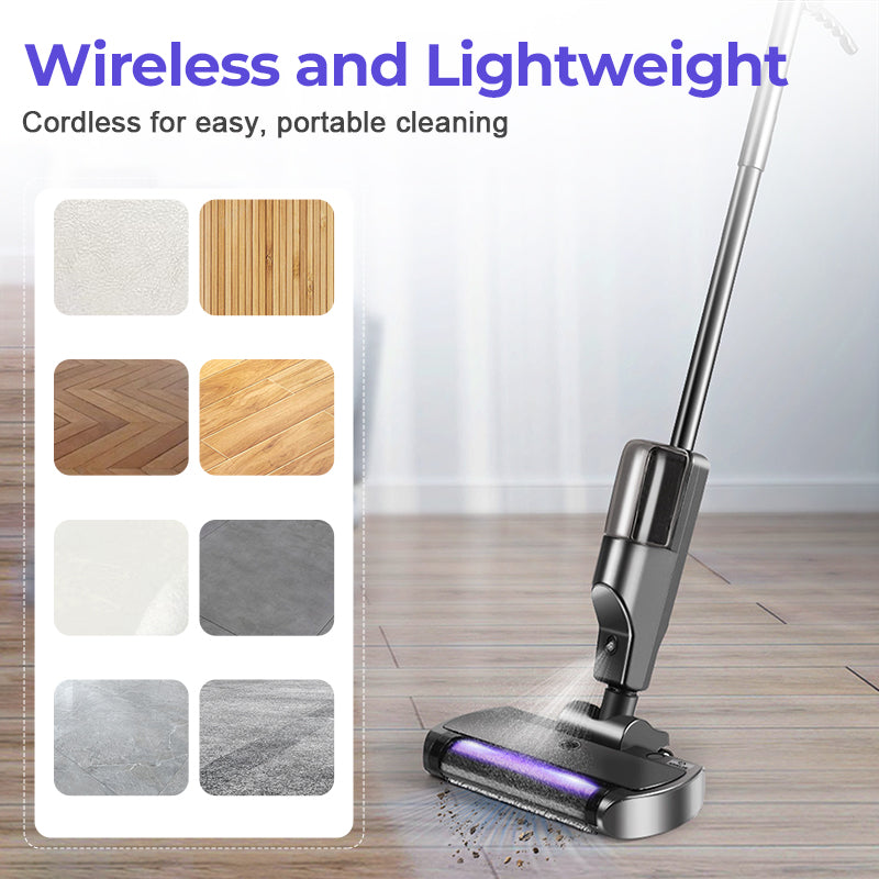 Wet and dry vacuum cleaner Self-cleaning Cordless Floor cleaner Lightweight mop for hard floors Pet hair Food scraps All-around cleaning without outlet