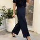 Elegant Sequin Top & Split-Front Pants Set