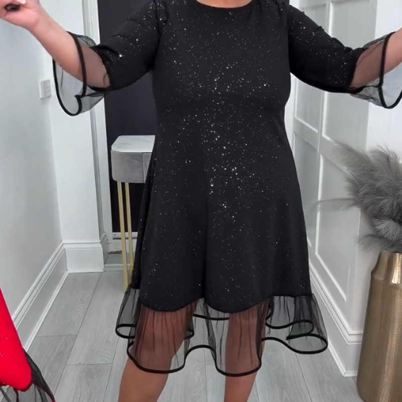 Women's Sparkling A-Line Mesh Dress