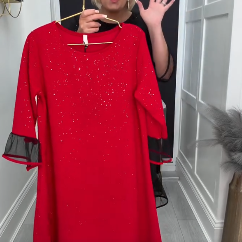 Women's Sparkling A-Line Mesh Dress