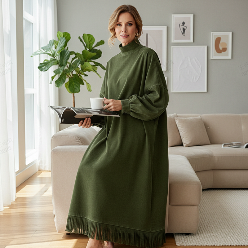 Women's Casual Solid Color Faux Suede Dress