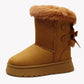 Women's Platform Snow Boots with Bow Detail