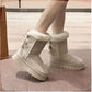 Women's Platform Snow Boots with Bow Detail