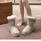 Women's Platform Snow Boots with Bow Detail
