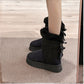 Women's Platform Snow Boots with Bow Detail