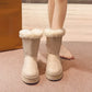Women's Platform Snow Boots with Bow Detail