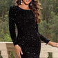 Women's Long Sleeve Sequin Bodycon Dress