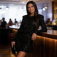 Women's Sparkly Long Sleeve Mini Dress