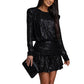 Women's Sparkly Long Sleeve Mini Dress