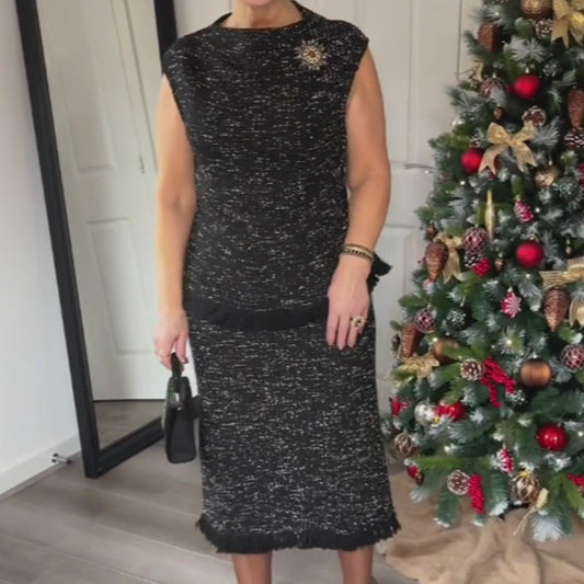 Women's Elegant Sleeveless Blouse & Skirt 2-Piece Set