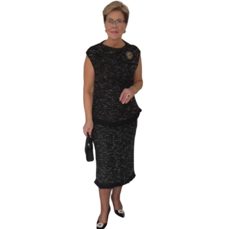 Women's Elegant Sleeveless Blouse & Skirt 2-Piece Set