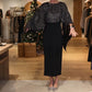 Women’s Elegant Sequin Cape Sleeve Dress