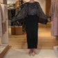 Women’s Elegant Sequin Cape Sleeve Dress