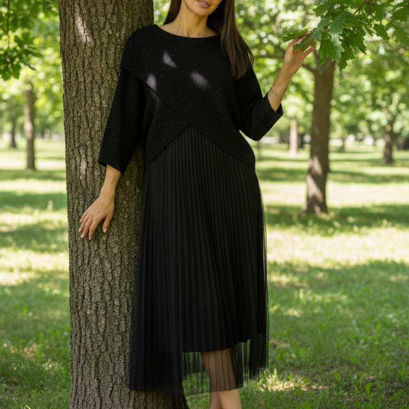 Women’s Sparkle Top & Vest Midi Skirt Set