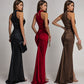 Women’s Stunning Sequin Halter Slit Maxi Dress
