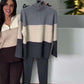 Women's Half-Zip Color-Block 2-Piece Set
