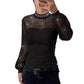 Women’s Stunning Mesh Rhinestone Long Sleeve Top