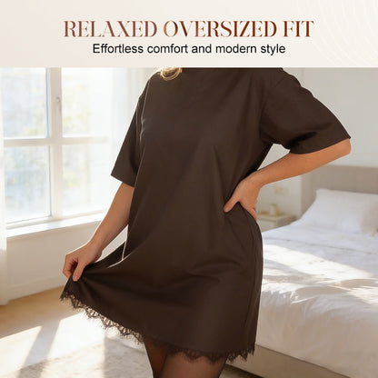 Casual Short Sleeve Lace Mini Dress