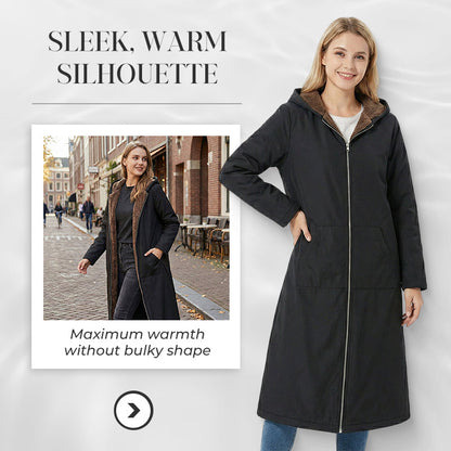 ⏳Limited-time 49% off⏰Women’s Vintage Fuzzy-Lined Long Coat With Hood🧥