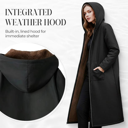 ⏳Limited-time 49% off⏰Women’s Vintage Fuzzy-Lined Long Coat With Hood🧥