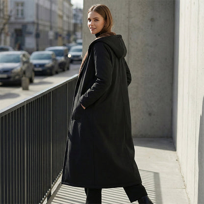 ⏳Limited-time 49% off⏰Women’s Vintage Fuzzy-Lined Long Coat With Hood🧥