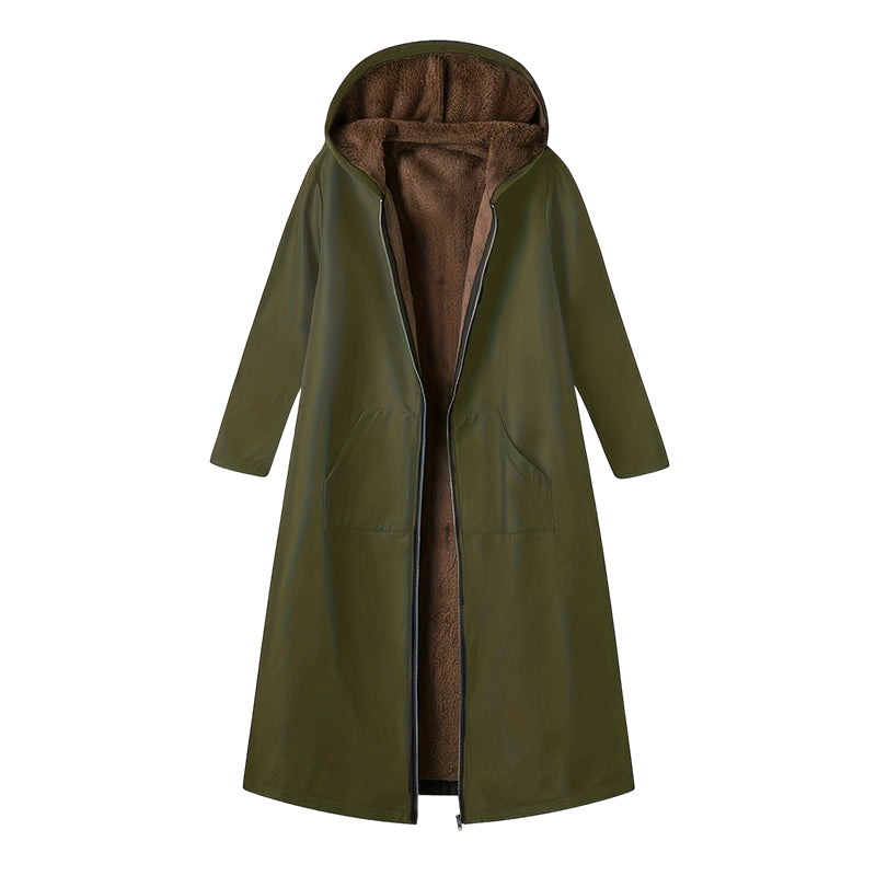 ⏳Limited-time 49% off⏰Women’s Vintage Fuzzy-Lined Long Coat With Hood🧥