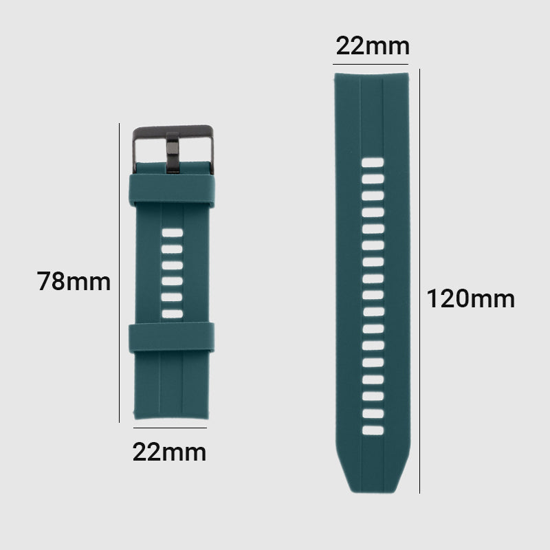 22mm Silicone Watch Strap + Leather Watch Strap